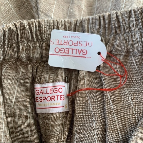 Gallego Desportes | Tapered Trouser in Natural Pinstripe - Linen Pants - Picture 7 of 10